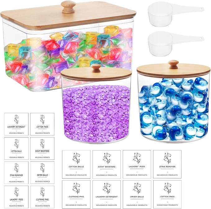 3 Pack Laundry Room Organization Storage Containers - Image 9