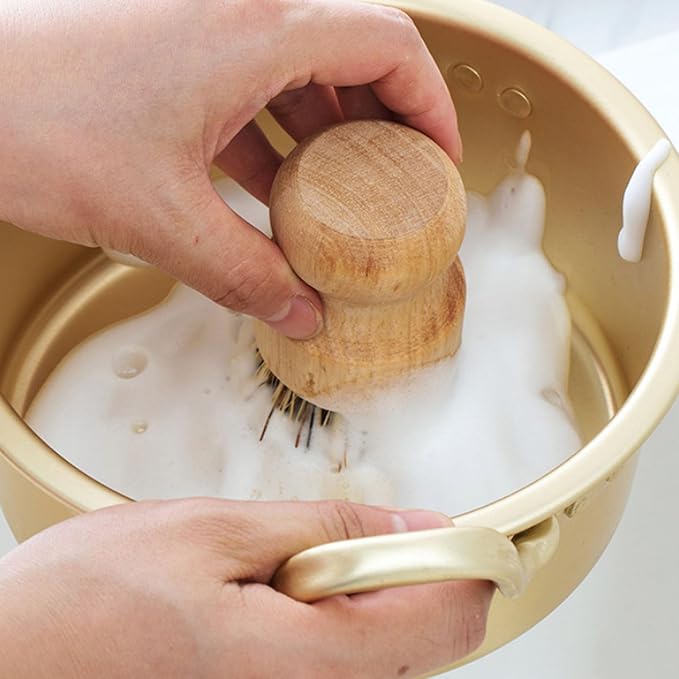 Fabater Palm Pot Brush, 3 Pack Bamboo Dish Brush, Natural Scrub Brushes Set - Image 5