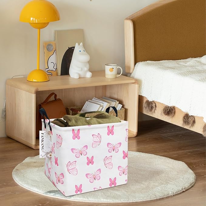 FANKANG Square Nursery Hamper Storage Bins Canvas Laundry Basket Foldable - Image 5