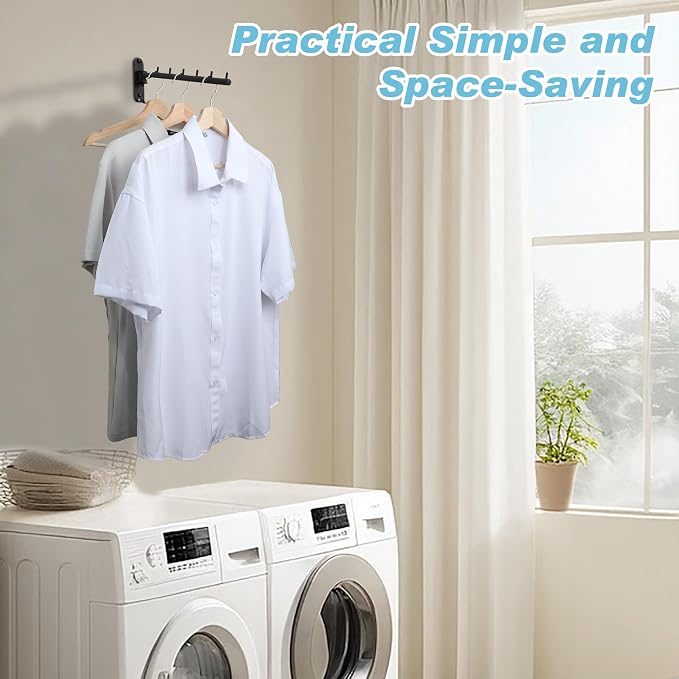 Alise Wall Mounted Drying Rack, Swivel Clothes Drying Rack Stainless Steel - Image 7
