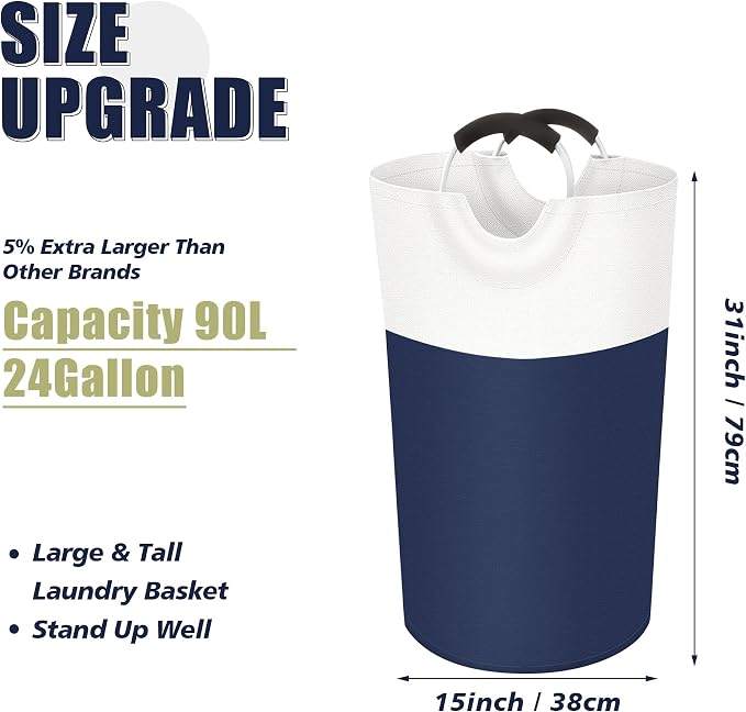Twira 90L Large Laundry Basket, Laundry Hamper Stands Up Well, Laundry Bag - Image 5