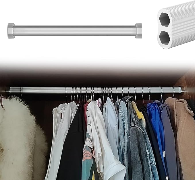 Small Wardrobe Hanging Rail Silver Black Champagne, 50 75 100 120 140 Cm Closet by Unknown