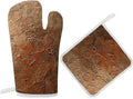 Copper and Gold Pattern Oven Mitts and Pot Holders Sets Heat Resistant Kitchen by Unknown