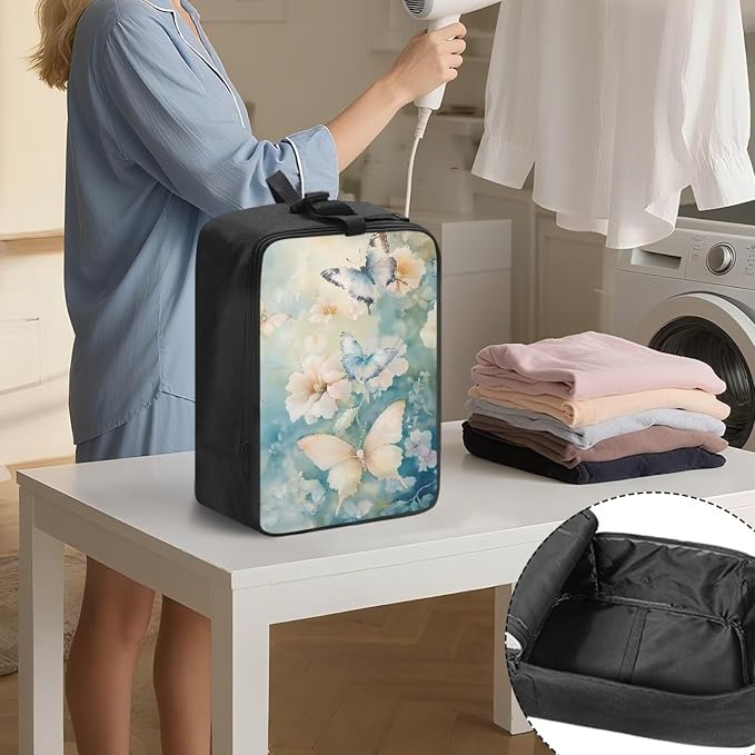 Boho Floral Butterfly Portable Steamer Storage Bag Lightweight Iron Carrying - Image 3