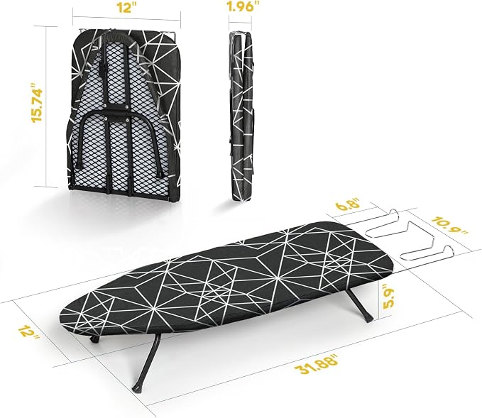 Small Ironing Board Tabletop Foldable, RAINHOL Space-Saving Iron Board - Image 6