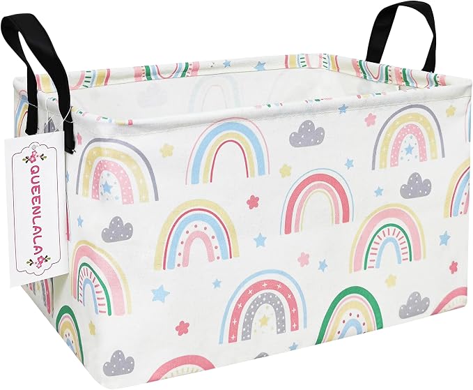 QUEENLALA Rectangular Laundry Hamper/Foldable Nursery Laundry Basket by QUEENLALA