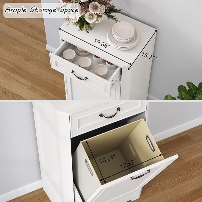Loomie Tilt Out Laundry Hamper Cabinet, Hidden Laundry Cabinets - Image 3
