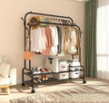 Antiwar Sturdy Metal Double Rodding Clothes Rack by ANTIWAR