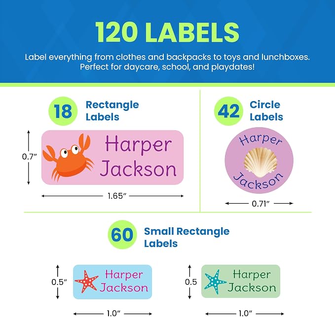 120-ct Personalized Waterproof Name Labels – 3-Line Custom Stick-On Tags - Image 7