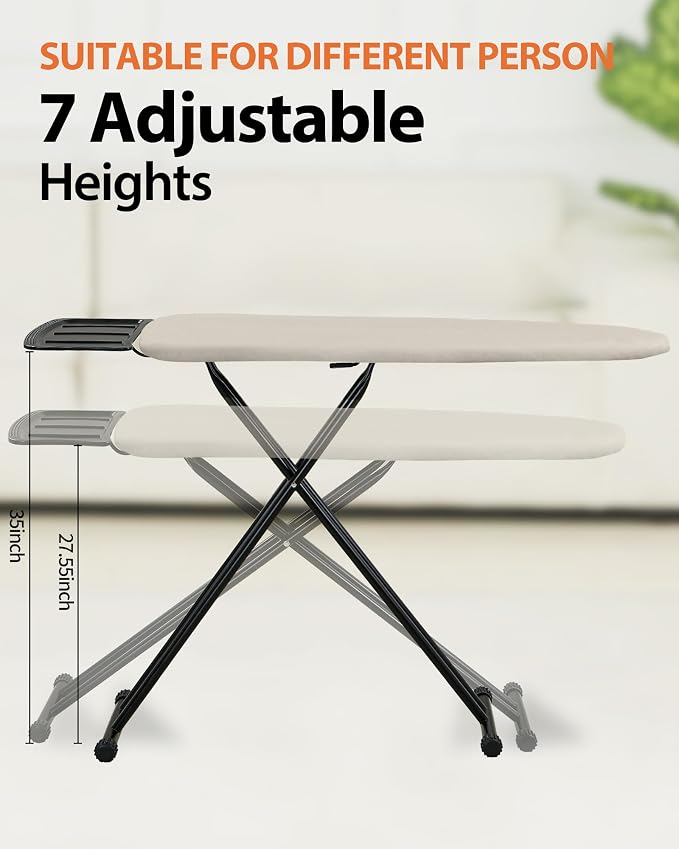 Full Size Ironing Board, Extra wide Foldable Iron Board, Heavy Duty Iron Rest - Image 4