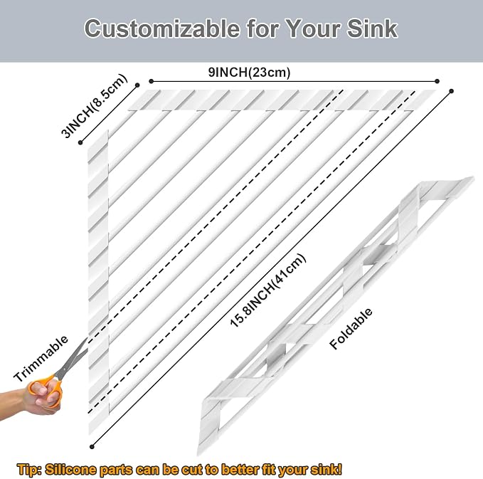 Triangular Sink Rack, Foldable Sink Drying mat, Heat-Resistant, and Rust-Proof - Image 2