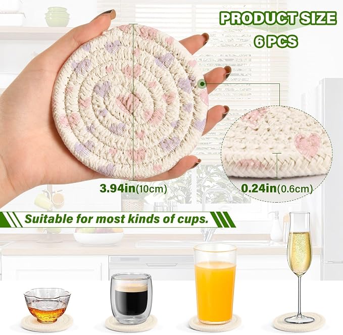 Lavender Hearts Coasters Set of 6 - Image 3
