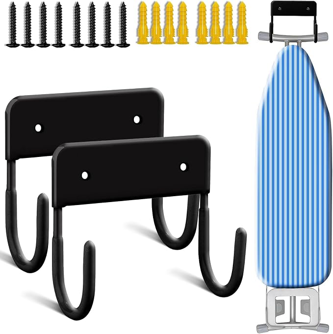 2 Pack Ironing Board Wall Mount Ironing Board Hanger Wall Mount by RIUOTA