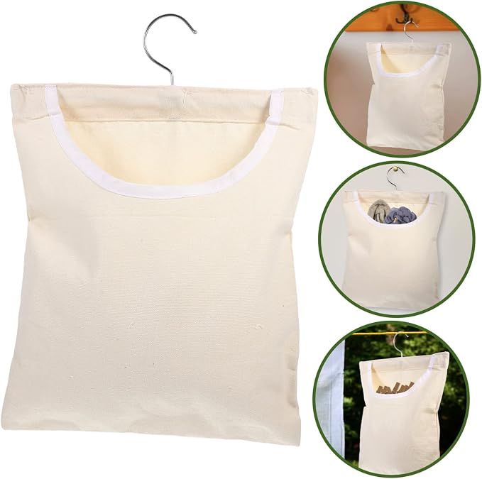 OUNONA 3pcs Hanging Clothespin Bag Portable Hook Storage Organizer - Image 9