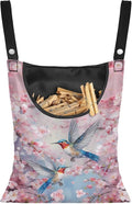 Hummingbird Cherry Blossom Clothes Pin Hanging Bag Large Capacity Clothesline by Psesaysky