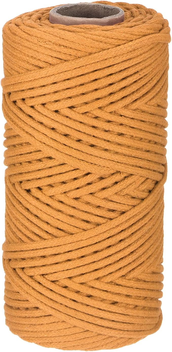 Rebower Macrame Cord 4mm x 109 Yard, Natural Cotton Macrame Rope Twisted by Rebower