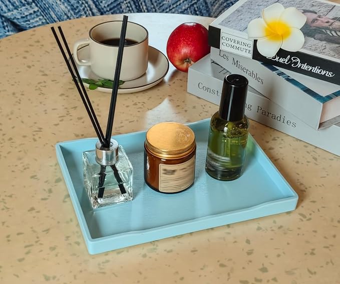 Blue Small Serving Tray, Countertop Organizer - Image 2
