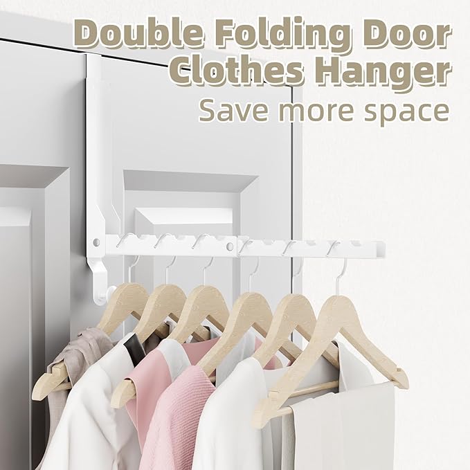 Over The Door Hanger Folding Clothes Drying Rack, Double Fold Hanging Door - Image 9