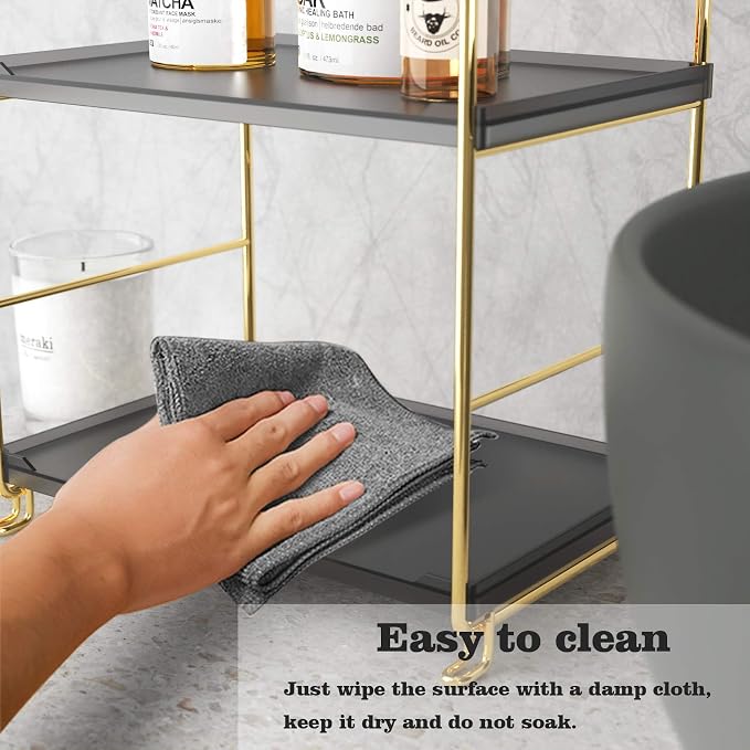 2-Tier Spice Rack Bathroom Organizer Countertop Storage Shelf, Cosmetic Storage - Image 4