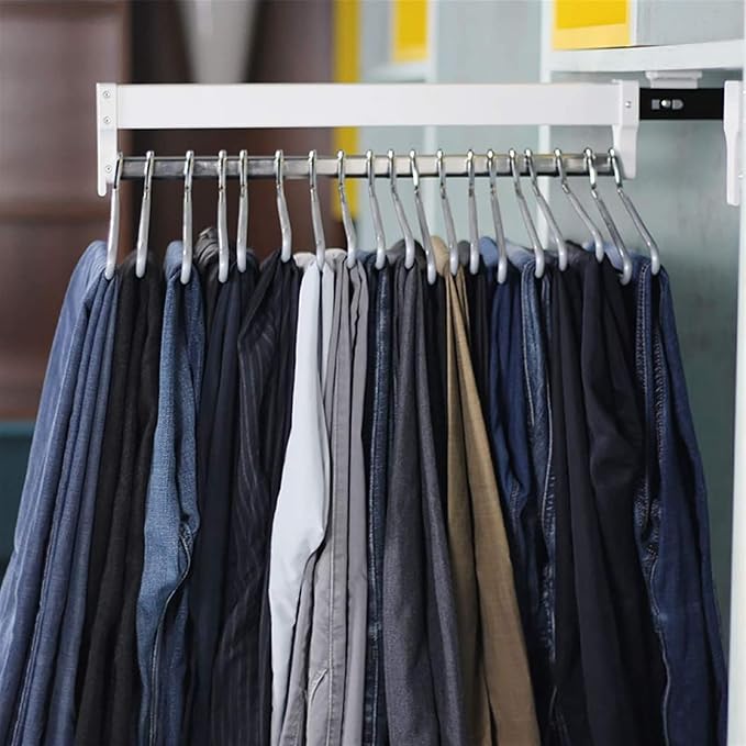 Closet Rod Garment Bar, Hanging Clothes Rods Adjustable Clothing Organizer by REMYSAOS