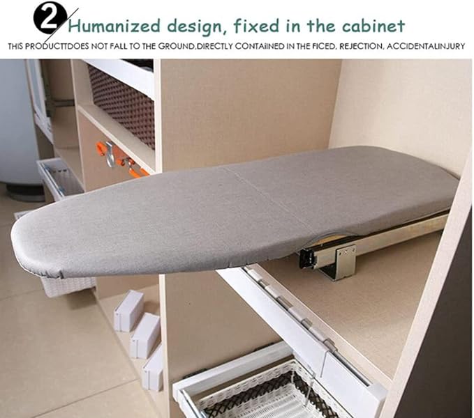 Ironing Board Retractable Pull Out Ironing Board Closet Sliding Out Swivel Iron - Image 5