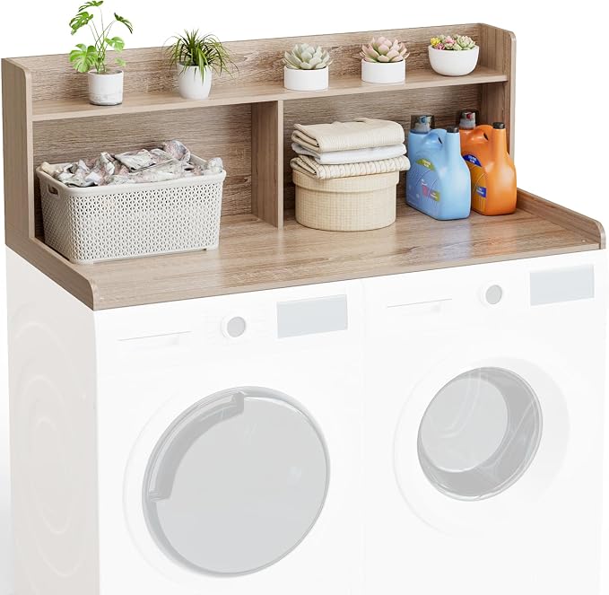 Washer Dryer Countertop with Shelf 54" W x 27.5" L Laundry countertop by Saredaus