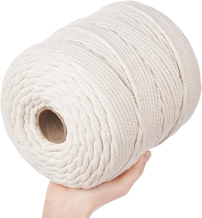 Macrame Cord 6mm x 218Yards, Natural Cotton Macrame Rope by Unknown