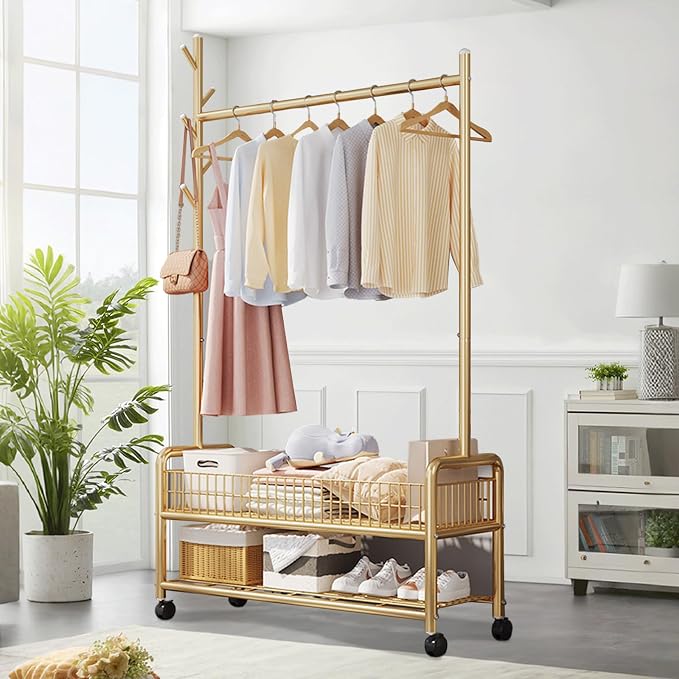 Clothes Rack with Storage Shelves, Heavy by Unknown