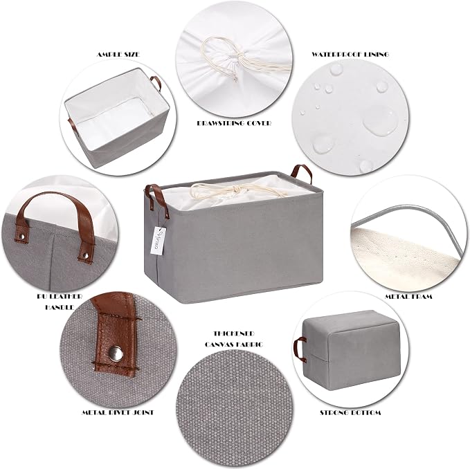 Hinwo 31L Large Storage Bins, Foldable Clothes Storage Baskets - Image 4