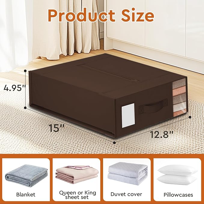 8 Pack Bed Sheet Closet Organizers and Storage, Sturdy Foldable Storage - Image 2