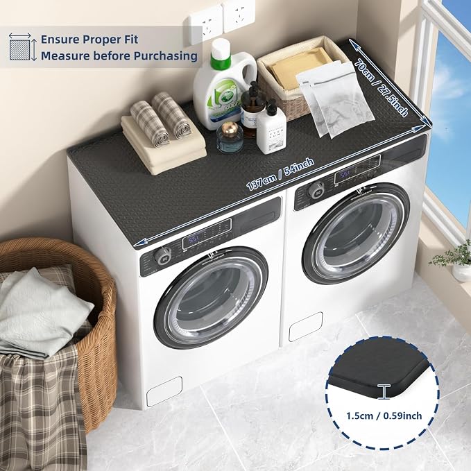 54" x 27.5" Silicone Washer Dryer Countertop Mat - Image 3