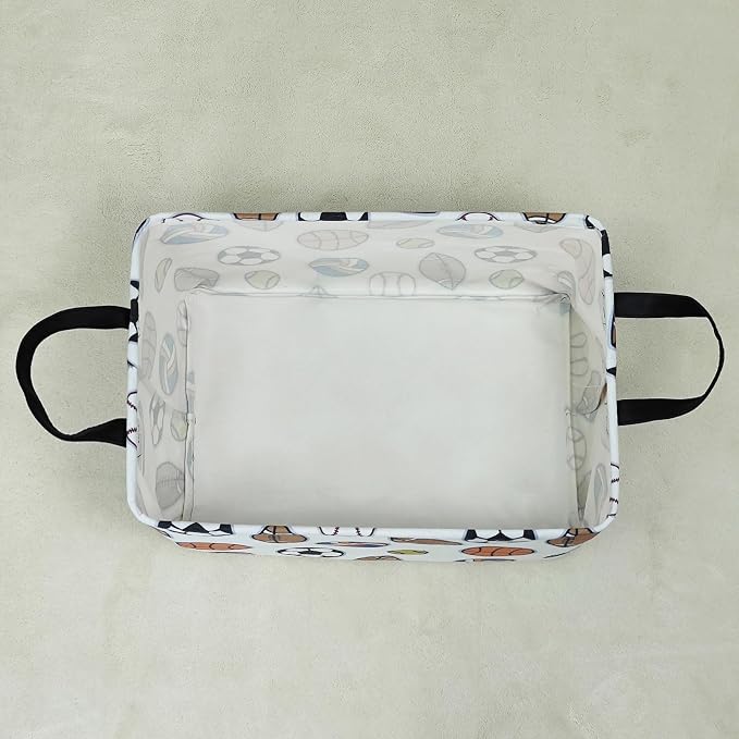 LANGYASHAN Rectangular Storage Bin Collapse Canvas Fabric Cartoon Storage Basket - Image 7