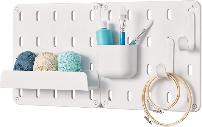 iDesign Cade BPA-Free Plastic Modular Hanging Pegboard Organizer Single Storage - Image 7