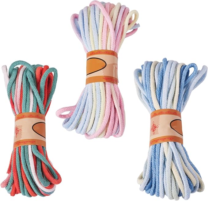 98.46 Feet Colorful 3-3.5mm Macrame Cord Twisted Soft Macrame Rope Segment Dyed - Image 8