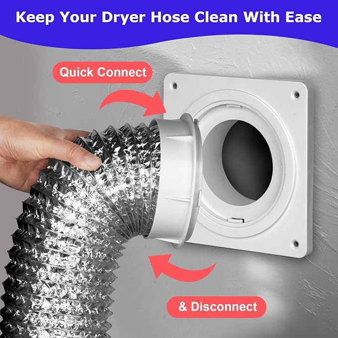 Dryer Vent Hose Connector Kit, Dryer Vent Wall Plate - Image 2