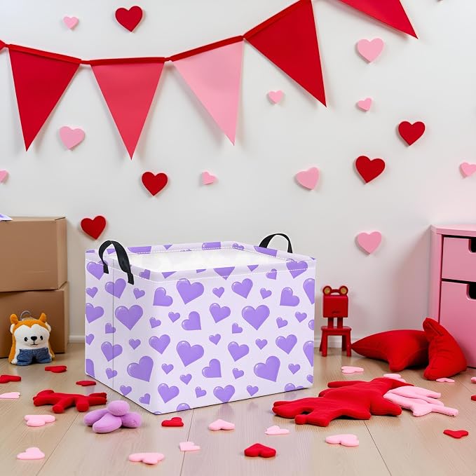 Rectangular Valentines Basket for Women Girls Storage Bin Organizer Box Shelf - Image 6