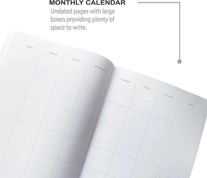 Weekly & Monthly Planner by Kahootie Co, Lightweight White and Teal Mini - Image 4