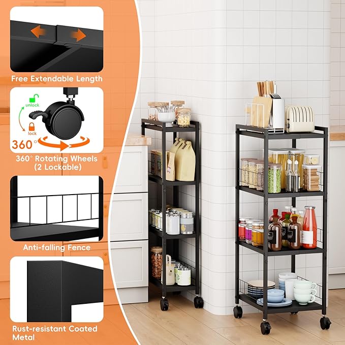 Expandable Slim Storage Cart - Image 5