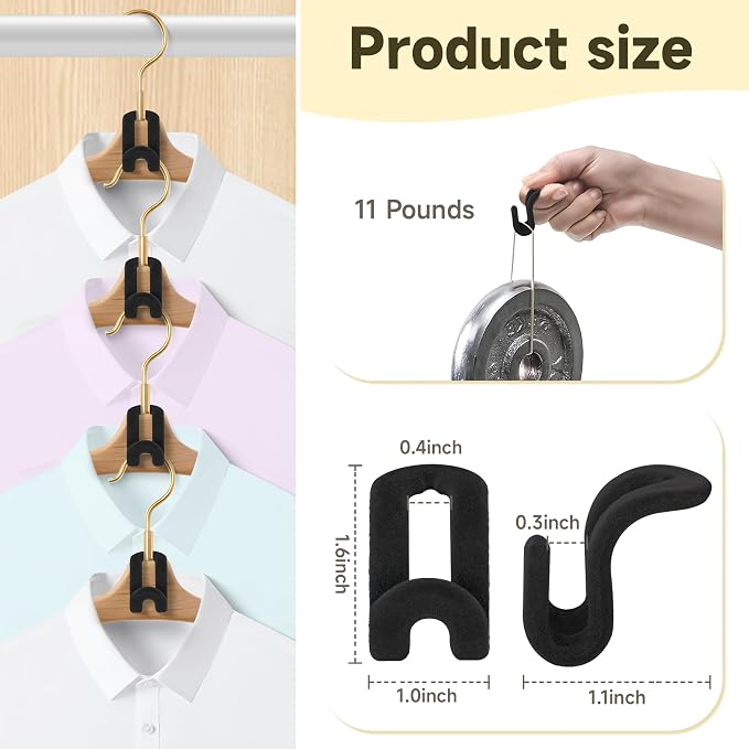 Clothes Hanger Connector Hooks, Space Saver Mini Cascading Hangers - Image 6