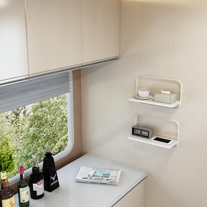 WELLAND Arlington Floating Shelves Set of 2 | Folding Display Wall Shelves | - Image 2