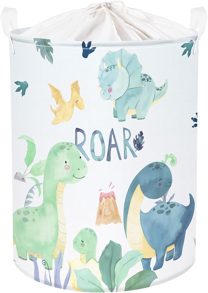 Clastyle 45L Cartoon Green Dinosaur Laundry Basket by Clastyle