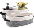 2 Pack Small Cotton Rope Woven Basket Toilet Paper Baskets by Oradrem