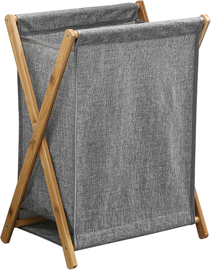 Large-Capacity Foldable Laundry Basket Freestanding Laundry Hamper Nan Bamboo by Unknown