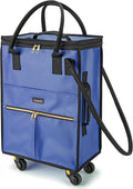 Reusable Grocery Bag on Wheels, Foldable Rolling Duffle Bag, Carry on Luggage by PASMAN