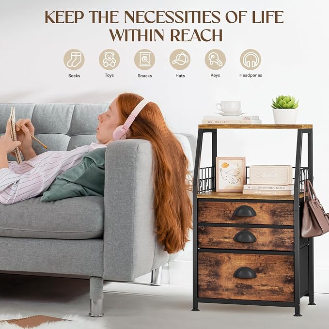 LASZOLA 3 Fabric Drawers Organizer Tower - Image 7