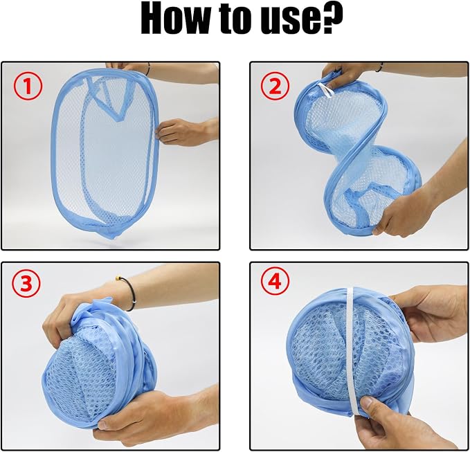 2Pcs Popup Mesh Laundry Baskets, Collapsible and Portable Laundry Hamper - Image 4