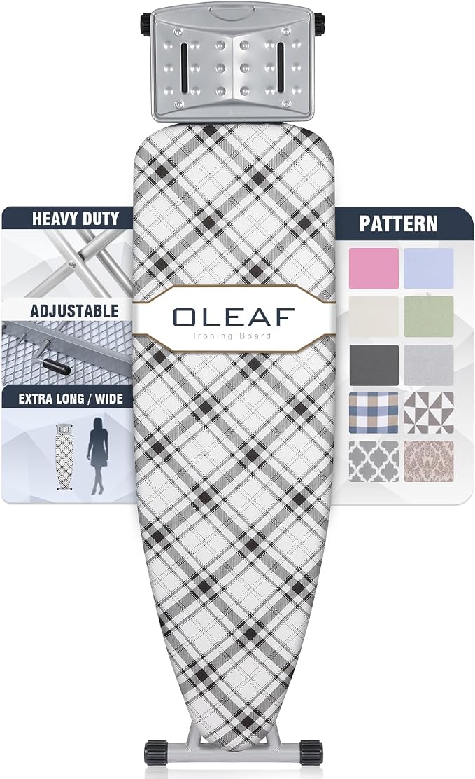 oleaf Ironing Board with Cover and Thicken Pad 43 x 13 Height Adjustable Full by oleaf