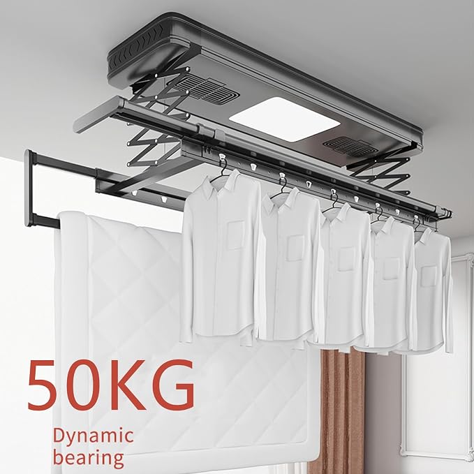 Clothes Airer, Ceiling Clothes Drying Rack Multifunctional Balcony Electric - Image 2
