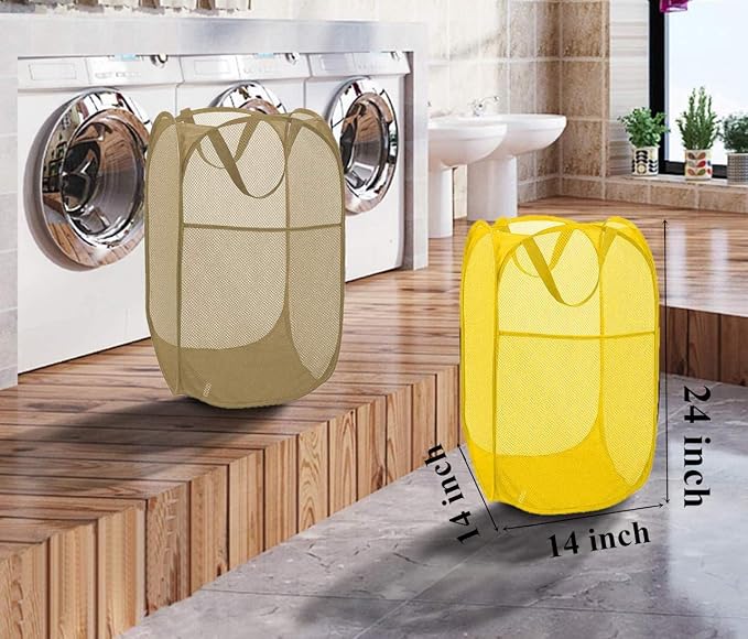Sturdy Collapsible Big Mesh Laundry Basket Large Clothes Hamper - Image 4