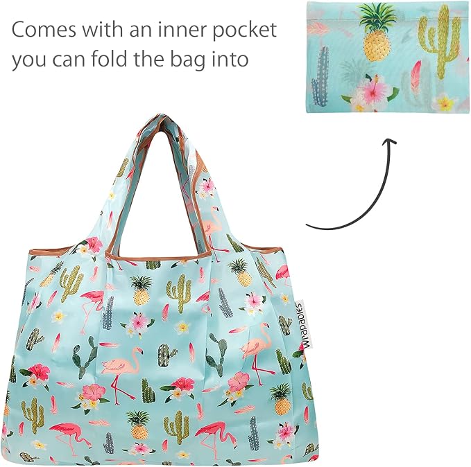allydrew Large Foldable Tote Nylon Reusable Grocery Bag - Image 5